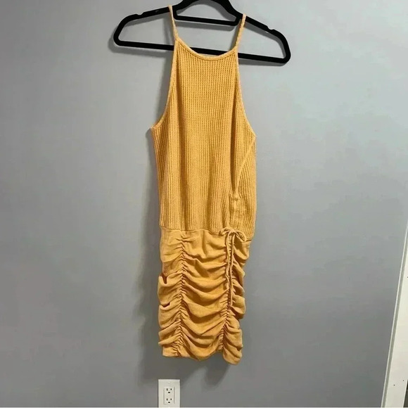 Free People Yellow Ruched Dress - Picture 3 of 8